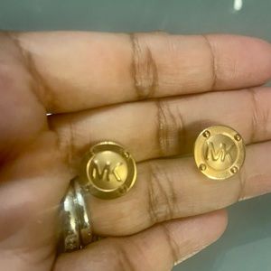Michael Kors logo gold color earrings